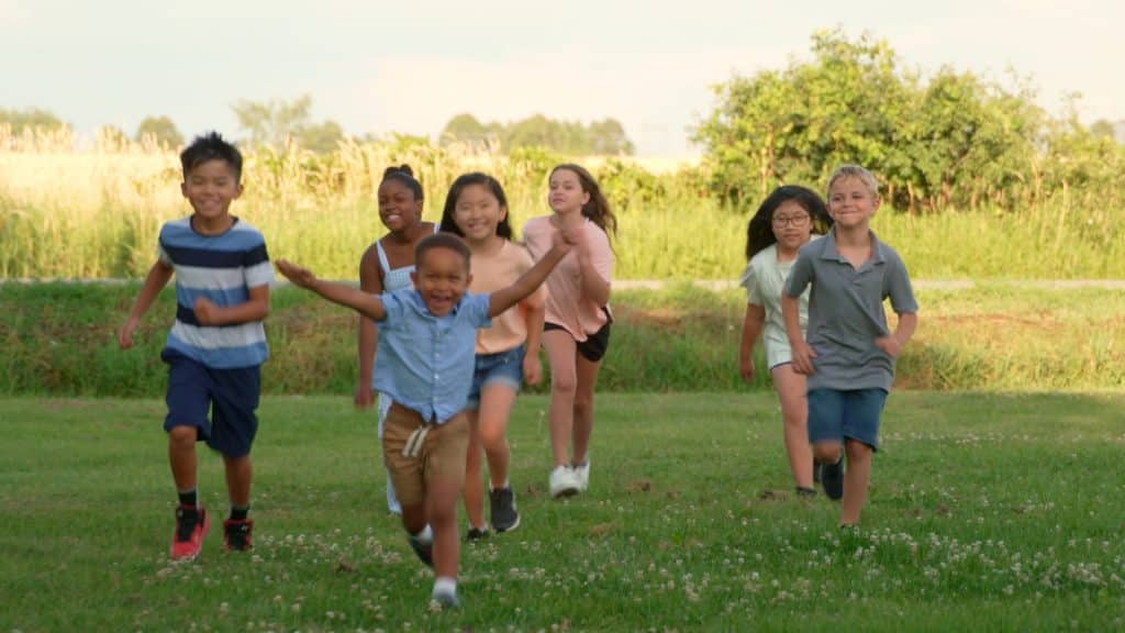 Kids Running in field